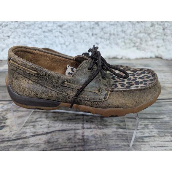 Twisted X Cheetah Print Leather Moccasins YDM0028 Womans‎ Size 4m - Picture 1 of 8